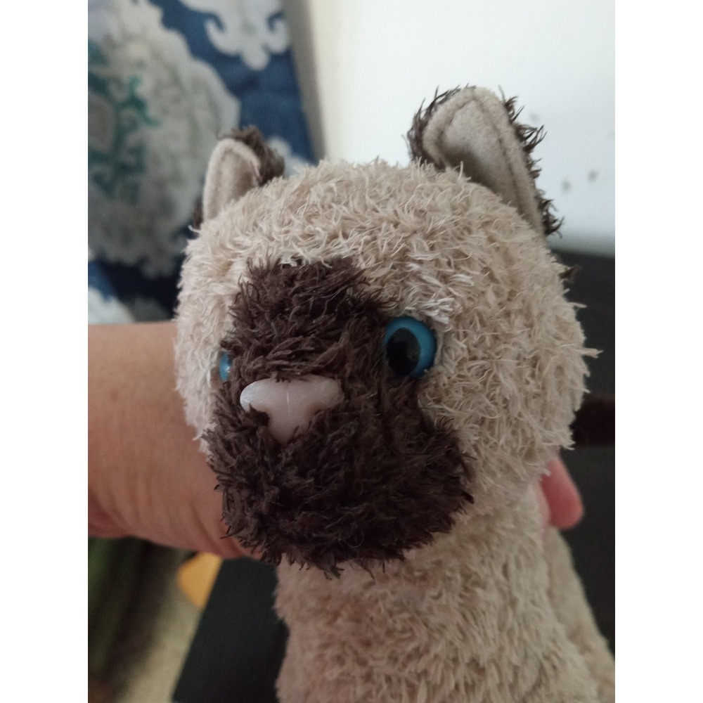 Douglas Cuddle Toy Siamese Cat Plush Stuffed Animal Blue Eyes Brown Cream 8 Inch - Picture 5 of 11